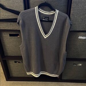 Gray V-Neck Sweater Vest
